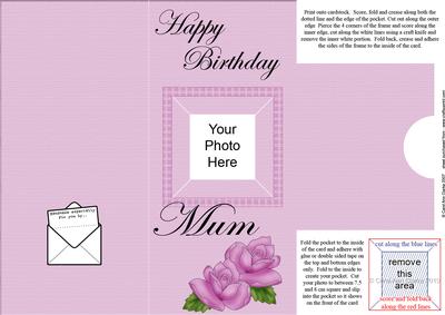 Add a Photo Mum Birthday Roses with Easy Fold Frame