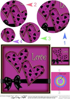 Love Hearts Circle Pyramage Topper