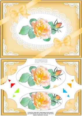 A5 Rose and Lace Scallop Corners and Pyramage