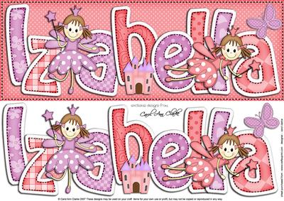 Large Dl Izzabella Fairy Felties Quick Card