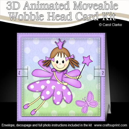 3D Fairy Twinkletoes Animated Moveable Wobble Head Card Kit