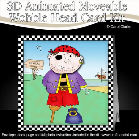 3D Pirates Ahoy Animated Moveable Wobble Head Card Kit