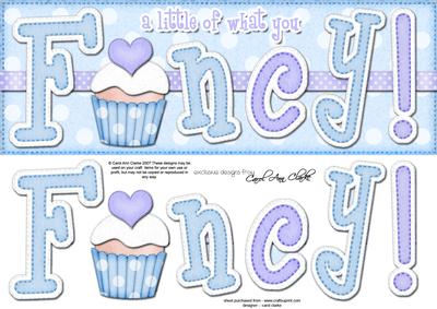 Large Dl Cupcake Fancy Felties Quick Card N 3D Decoupage