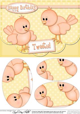 A5 Little Birdie Felties Oval Pyramage Topper