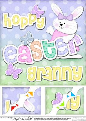 8x8 Hoppy Easter Granny Easter Bunny Girl Felties