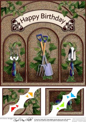 8 x 8 Gardening Birthday Scalloped Corner Topper
