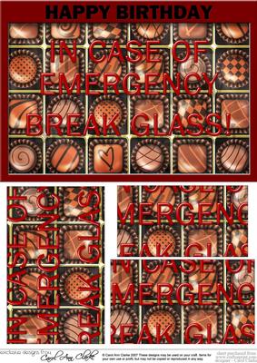 A5 Chocolate Emergency Fun Novelty Pyramage Topper