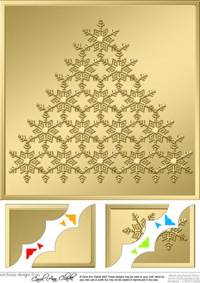 8 x 8 Xmas Snowflake Tree Scalloped Corner Topper