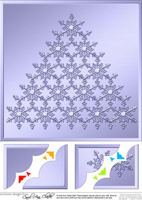 8 x 8 Xmas Snowflake Tree Scalloped Corner Topper