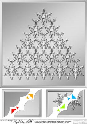 8 x 8 Xmas Snowflake Tree Scalloped Corner Topper