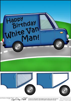 8 x 8 Happy Birthday Mr Van Man with 3D Decoupage