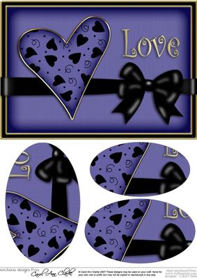 A5 Love Heart Oval Pyramage Topper
