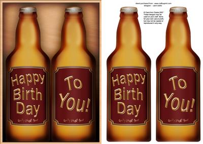 A5 Birthday Beer Gift Set 3D Decoupage