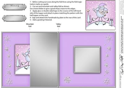 Cute Christmas Poodle Dog No-Hole Fold Back Card