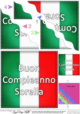 Flying the Flag Italian Happy Birthday Sister