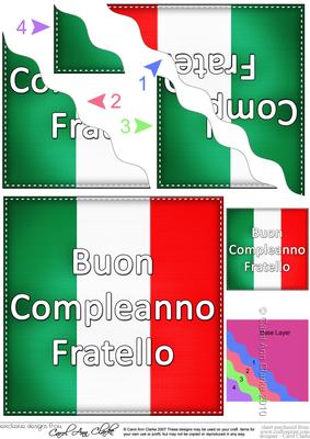 Flying the Flag Italian Happy Birthday Brother