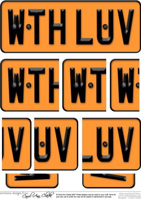With Love Novelty Number Plate with Side Stacker