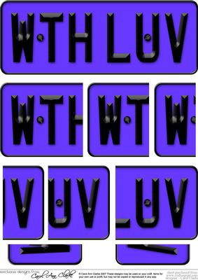 With Love Novelty Number Plate with Side Stacker