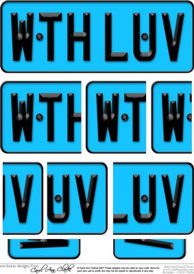 With Love Novelty Number Plate with Side Stacker