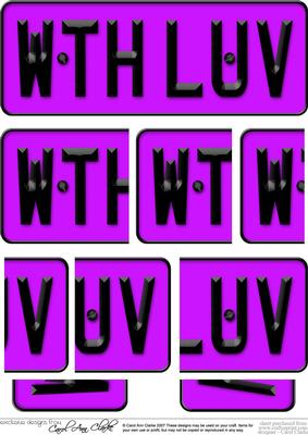 With Love Novelty Number Plate with Side Stacker