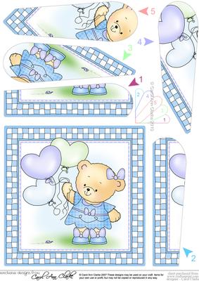 Rosie's Balloons Quick Card with Fan Pyramage Topper