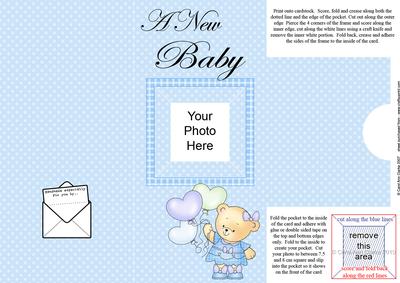 Add a Photo New Baby Card with Easy Fold Frame