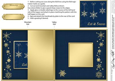Christmas Snowflakes - No-Hole Fold Back Card