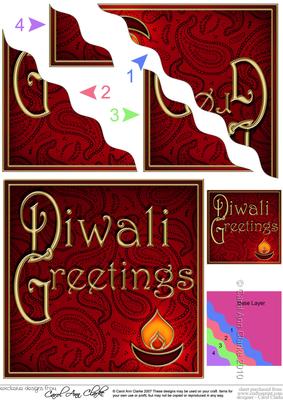 Diwali Festival of Lights Wavy Corner Side Stacker Topper