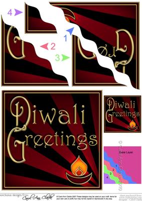 Diwali Festival of Lights Wavy Corner Side Stacker Topper