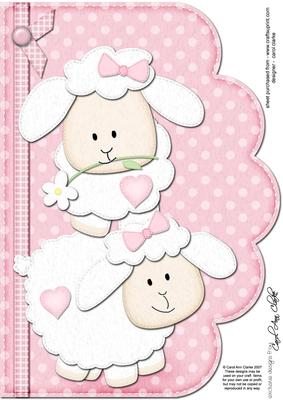 A4 Little Lamb Felties Scalloped Edge