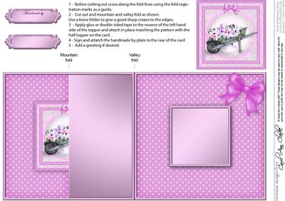 Flower Filled Wheelbarrow No-hole Fold Back Card