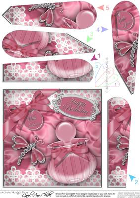Perfume Lace N Dragonfly Fan Pyramage Topper