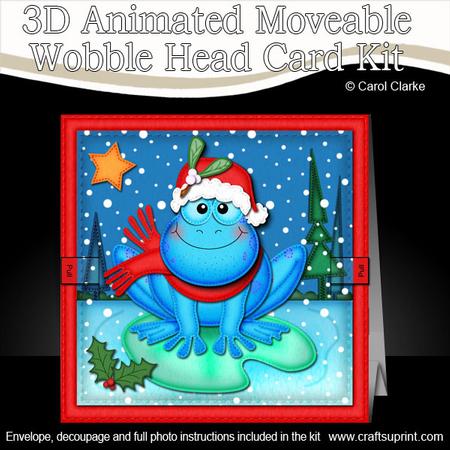 3D Freddy Frog Xmas Animated Moveable Wobble Head Card Kit