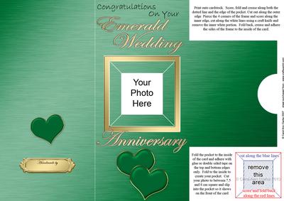 Add a Photo Emerald Wedding Anniversary with Easy Fold Frame