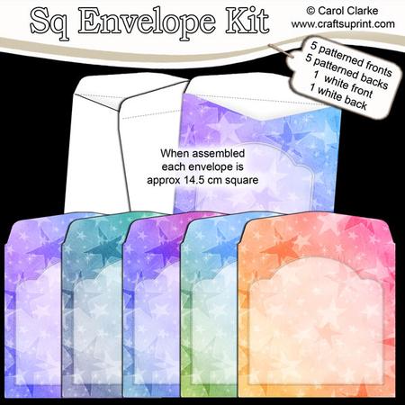 Rainbow Stars 14.5 x 14.5 cm Envelope Kit