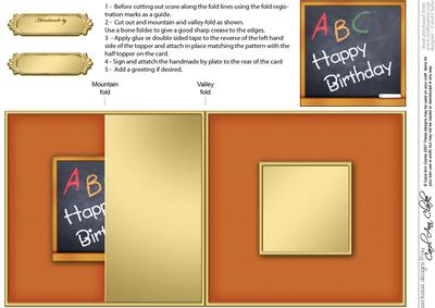 Birthday Blackboard No-hole Fold Back Card