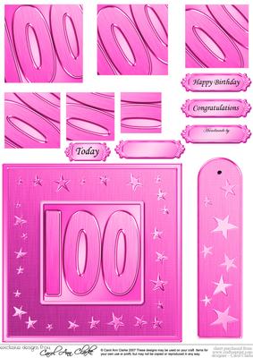 100th Bright Metallic Age Quick Card with Twisted Pyramage