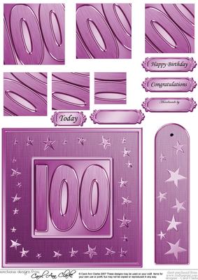 100th Bright Metallic Age Quick Card with Twisted Pyramage