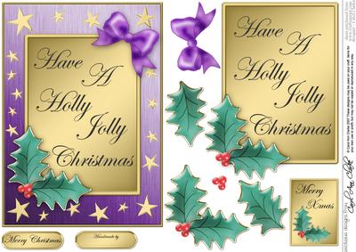 Elegant Christmas Greeting Quick Card with 3D Decoupage