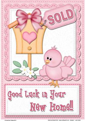 A4 Little Birdie Felties New Home Card Topper