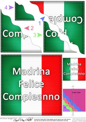 Flying the Flag Italian Happy Birthday Godmother