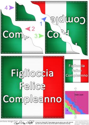 Flying the Flag Italian Happy Birthday Goddaughter