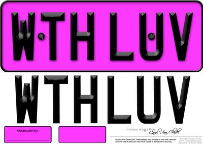Large Dl with Love Novelty Number Plate N 3D Decoupage