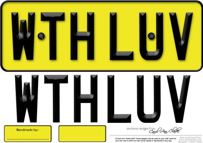 Large Dl with Love Novelty Number Plate N 3D Decoupage