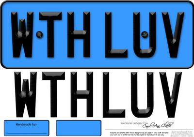 Large Dl with Love Novelty Number Plate N 3D Decoupage