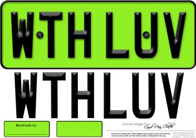 Large Dl with Love Novelty Number Plate N 3D Decoupage