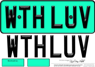 Large Dl with Love Novelty Number Plate N 3D Decoupage