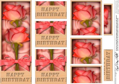 Dl Birthday Roses in a Box with Top N Bottom Stacker