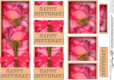 Dl Birthday Roses in a Box with Top N Bottom Stacker