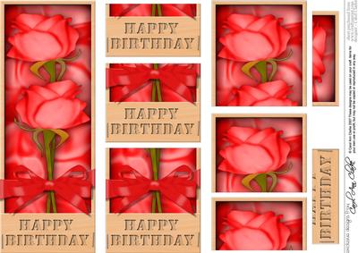 Dl Birthday Roses in a Box with Top N Bottom Stacker